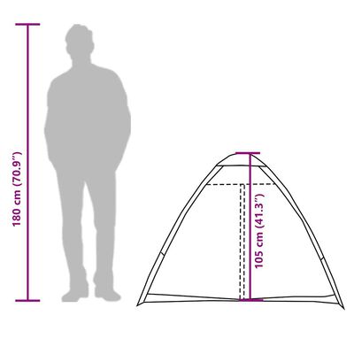 vidaXL Tenda da Campeggio a Cupola 2 Persone Mimetica Impermeabile