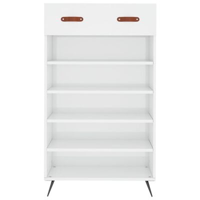 vidaXL Scarpiera Bianco Lucido 60x35x105 cm in Legno Multistrato