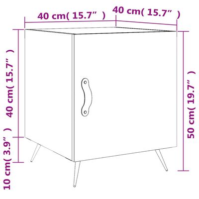 vidaXL Comodini 2 pz Rovere Sonoma 40x40x50 cm in Legno Multistrato