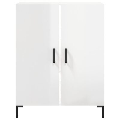 vidaXL Credenza 69,5x34x90 cm in Legno Multistrato Bianco Lucido