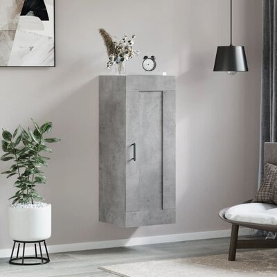 vidaXL Mobile a Parete Grigio Cemento 34,5x34x90 cm Legno Multistrato