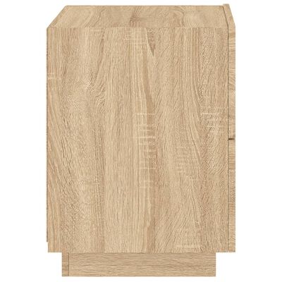 vidaXL Comodino con Luci LED Rovere Sonoma in Legno Multistrato