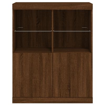 vidaXL Credenza con Luci LED Rovere Marrone 81x37x100 cm