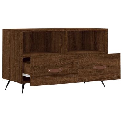 vidaXL Mobile Porta TV Rovere Marrone 80x36x50 cm in Legno Multistrato