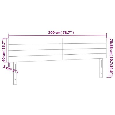 vidaXL Testiere 2 pz Grigio Chiaro 100x5x78/88 cm in Tessuto