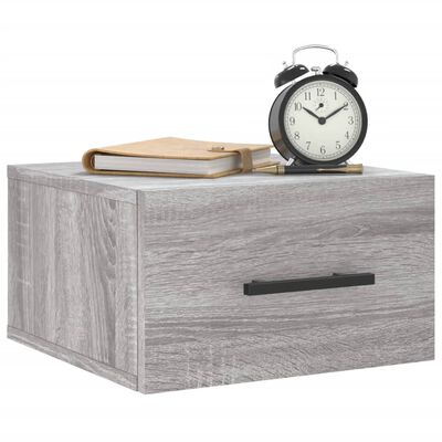 vidaXL Comodini a Muro 2 pz Grigio Sonoma 35x35x20 cm