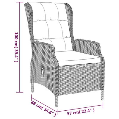 vidaXL Set da Pranzo da Giardino 7 pz Grigio Scuro in Polyrattan