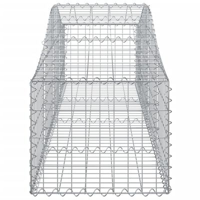 vidaXL Cesti Gabbioni ad Arco 2 pz 200x50x40/60 cm Ferro Zincato