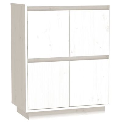 vidaXL Credenza Bianca 60x34x75 cm in Legno Massello di Pino