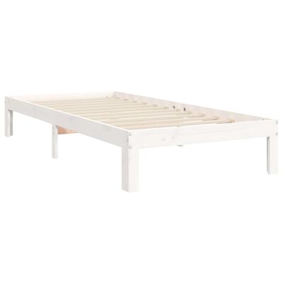 vidaXL Giroletto senza Materasso Bianco 90x200 cm Legno Massello Pino