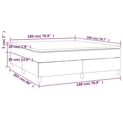 vidaXL Giroletto a Molle con Materasso Crema 180x200 cm in Tessuto