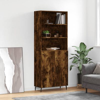 vidaXL Credenza Rovere Fumo 69,5x34x180 cm in Legno Multistrato