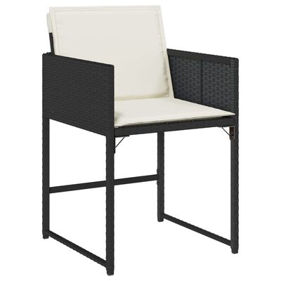 vidaXL Set da Pranzo da Giardino 7 pz Nero con Cuscini in Polyrattan