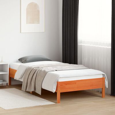 vidaXL Letto senza Materasso Marrone Cera 100x200 cm in Legno di Pino