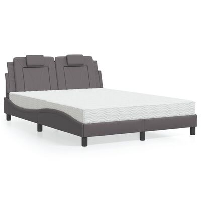 vidaXL Letto con Materasso Grigio 120x200 cm in Similpelle