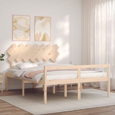 vidaXL Letto per Anziani con Testiera King in Legno Massello