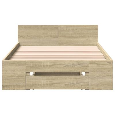 vidaXL Giroletto Cassetto Rovere Sonoma 90x200 cm Legno Multistrato