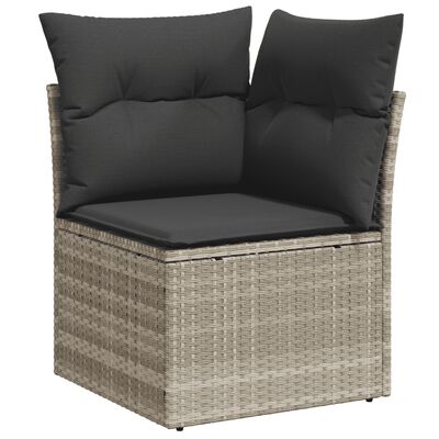 vidaXL Set Divano da Giardino 8pz con Cuscini Grigio Chiaro Polyrattan