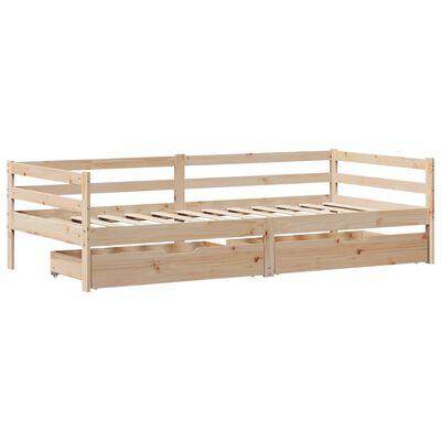 vidaXL Dormeuse con Cassetti 90x200 cm Legno Massello Pino