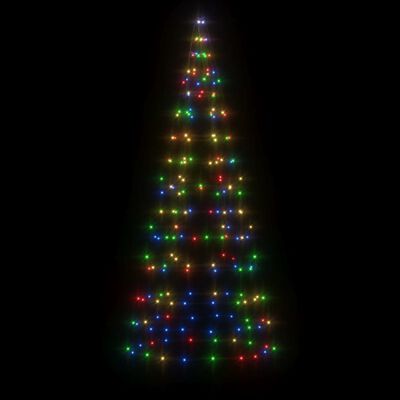 vidaXL Illuminazione Albero di Natale su Pennone 200LED Colorato 180cm