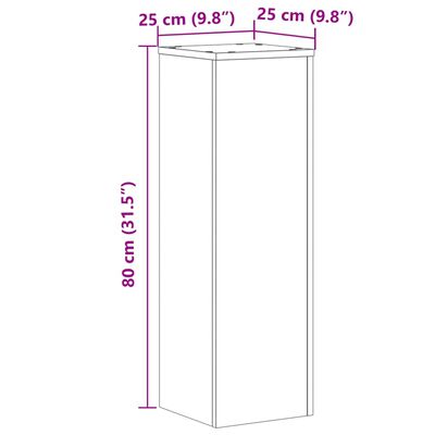 vidaXL Supporti per Piante 2 pz Marrone 25x25x80 cm Legno Multistrato