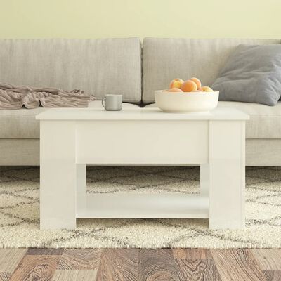 vidaXL Tavolino Salotto Bianco Lucido 79x49x41 cm in Legno Multistrato