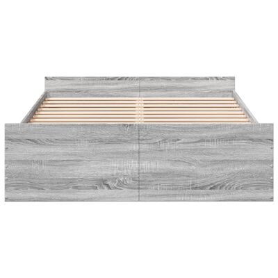 vidaXL Giroletto Cassetti Grigio Sonoma 140x190 cm Legno Multistrato