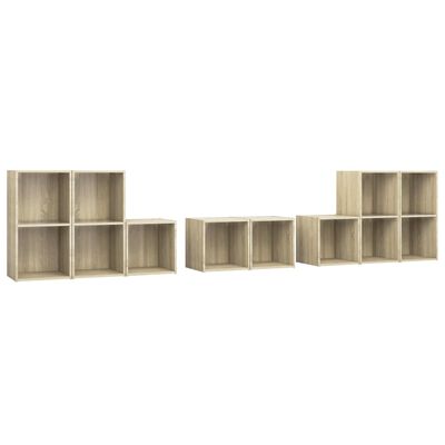 vidaXL Set Mobile TV 8 pz Rovere Sonoma in Legno Multistrato