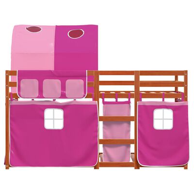 vidaXL Letto a Castello senza Materasso Rosa 90x200 cm Legno di Pino