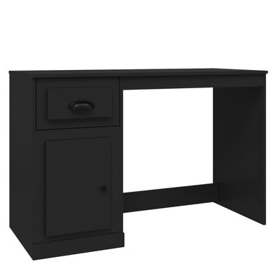 vidaXL Scrivania con Cassetto Nera 115x50x75 cm in Legno Multistrato