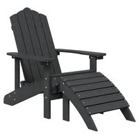 vidaXL Sedia da Giardino Adirondack con Poggiapiedi Antracite in HDPE