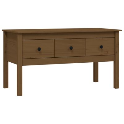 vidaXL Tavolino da Salotto ambra 102x49x55cm in Legno Massello di Pino