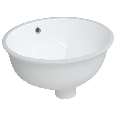 vidaXL Lavandino da Bagno Bianco 38,5x33,5x19 cm Ovale in Ceramica