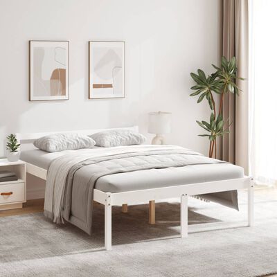 vidaXL Letto per Anziani Bianco 120x200 cm in Legno Massello di Pino