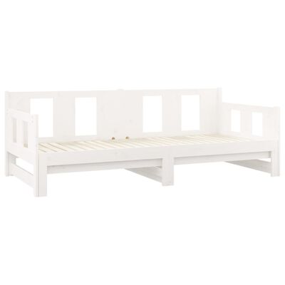 vidaXL Dormeuse Estraibile Bianca Legno Massello di Pino 2x(90x190) cm