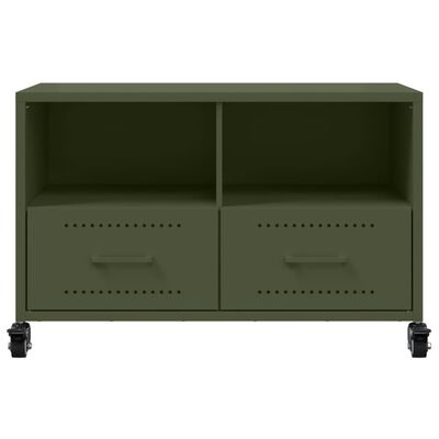 vidaXL Mobile TV Verde Oliva 68x39x43,5 cm in Acciaio