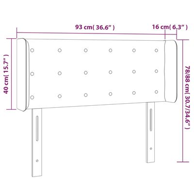 vidaXL Testiera a LED Verde 93x16x78/88 cm in Tessuto