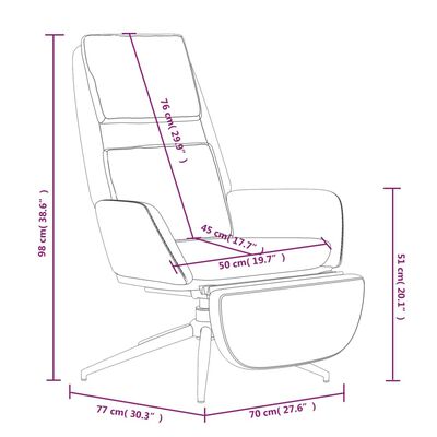 vidaXL Poltrona Relax con Poggiapiedi Crema in Tessuto di Microfibra