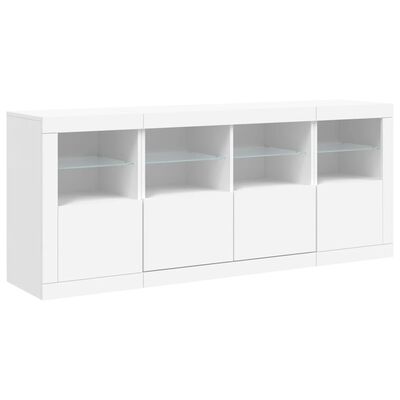 vidaXL Credenza con Luci LED Bianca 163x37x67 cm