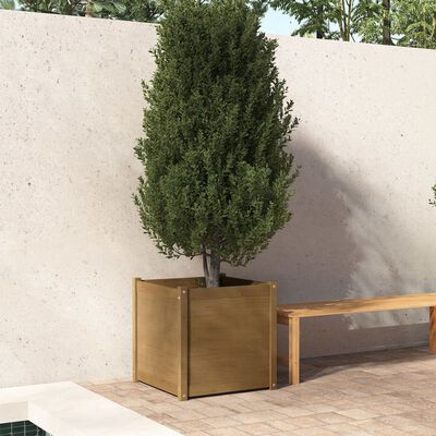 vidaXL Fioriera Giardino Marrone Ambra 60x60x60 cm Legno Massello Pino