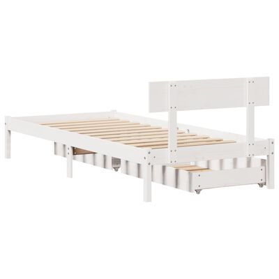 vidaXL Letto senza Materasso Bianco 90x200 cm Legno Massello di Pino