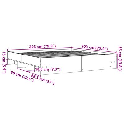 vidaXL Giroletto Rovere Sonoma 200x200 cm in Legno Multistrato