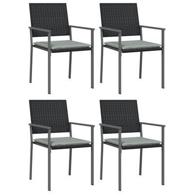 vidaXL Set Pranzo da Giardino 5pz con Cuscini in Polyrattan e Acciaio