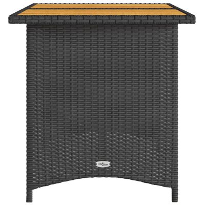 vidaXL Tavolo da Giardino Piano in Legno Nero 110x68x70 cm Polyrattan