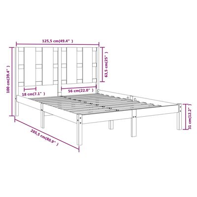 vidaXL Giroletto in Legno Massello di Pino 120x200 cm