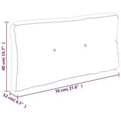 vidaXL Cuscino per Pallet Tortora 70x40x12 cm in Tessuto