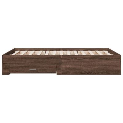 vidaXL Giroletto Cassetti Rovere Marrone 140x190 cm Legno Multistrato