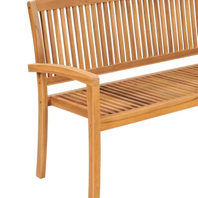 vidaXL Panchina da Giardino Impilabile e Cuscino 159cm Teak Massello