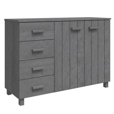 vidaXL Credenza HAMAR Grigio Scuro 113x40x80 cm Legno Massello di Pino