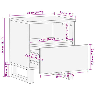 vidaXL Comodini 2pz 40x34x46 cm in Legno Massello di Recupero